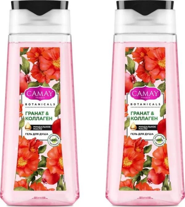 Гель для душа CAMAY BOTANICALS, Цветы граната, 2 шт х 250 мл