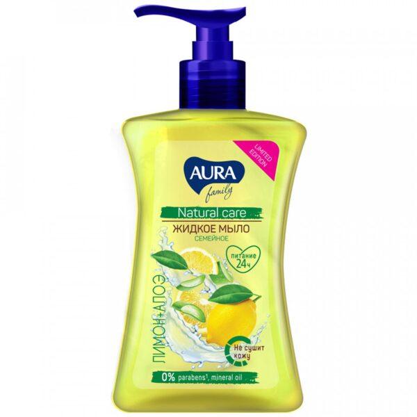 Жидкое   Мыло AURA Natural care Лимон + Алоэ  250мл (дозатор)