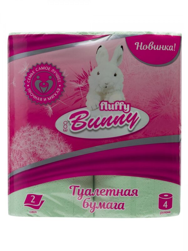 БУМАГА     Туалетная      Bunny   2 сл. 4 рулона   ЗЕЛЕНАЯ