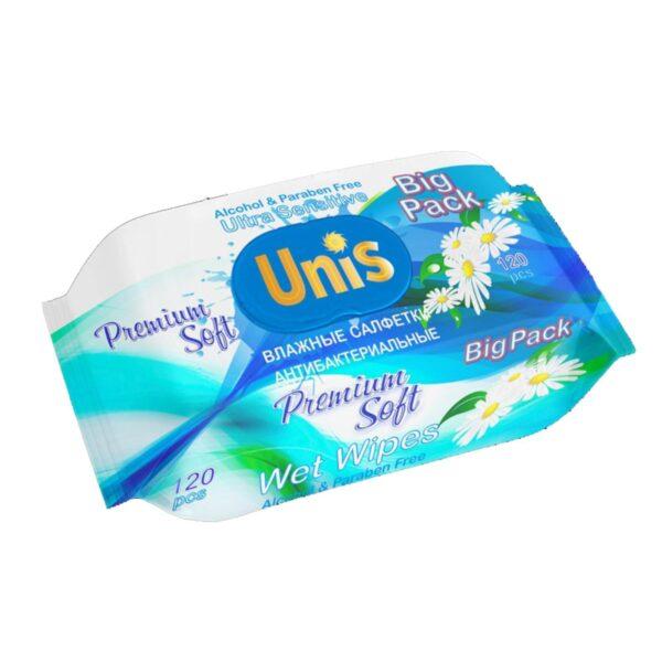Влажн,      Салф. Unis 120 шт с экстрат. ромашки с клапаном