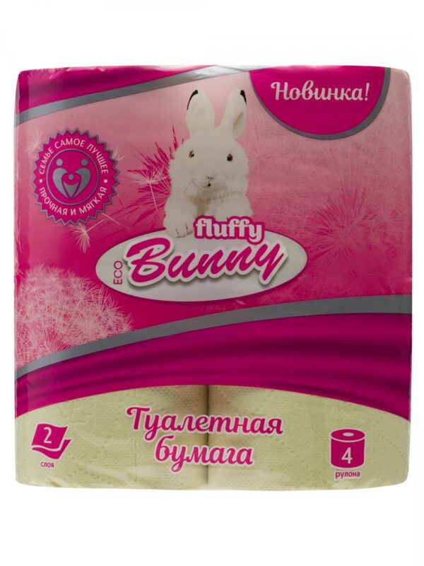 БУМАГА     Туалетная      Bunny   2 сл. 4 рулона   ЖЕЛТАЯ