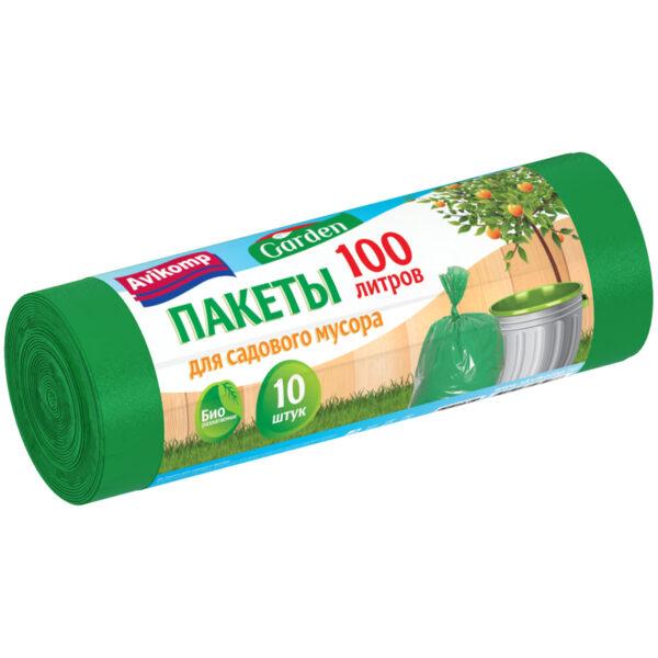 МЕШКИ   д/мусора   АВИКОМП  ПВД д/сад.  100 л. х 10 шт рулон (зеленые)