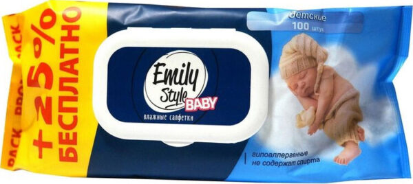 Влажн.      Салф.   Emily Style  ПРОМО     80+20шт    Детский Клапан