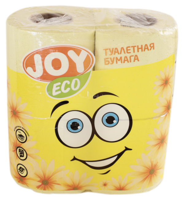 БУМАГА     Туалетная      JOY  2-х сл.  4 шт.   Желтая